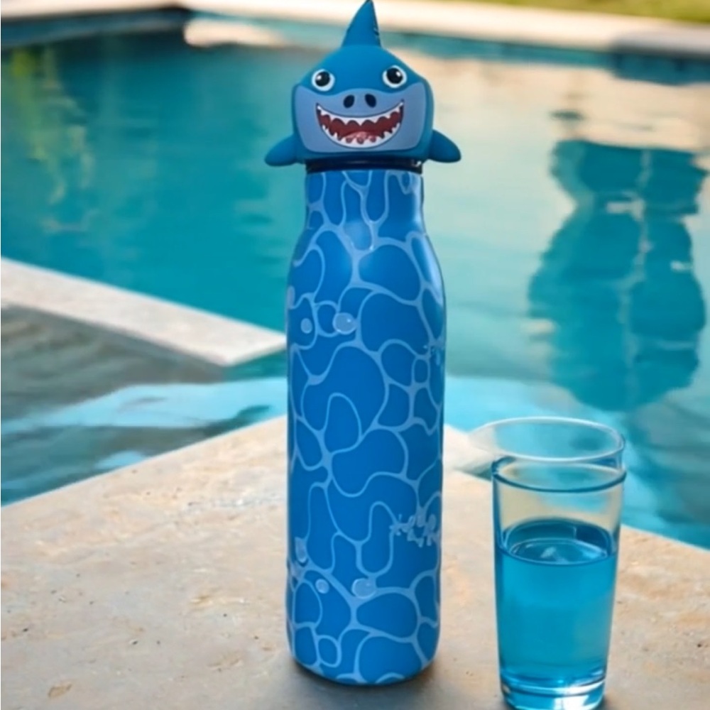 Blue Shark Water Bottle Kids